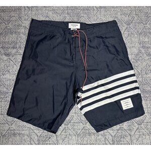 Thom Browne New York Board Short W/ Drawstring Waist & 4Bar In Swim Tech